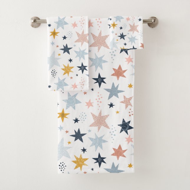 Conjunto De Toalhas Padrão de estrela divertida (Insitu)
