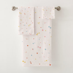 Conjunto De Toalhas Padrão de Estrela Pastel