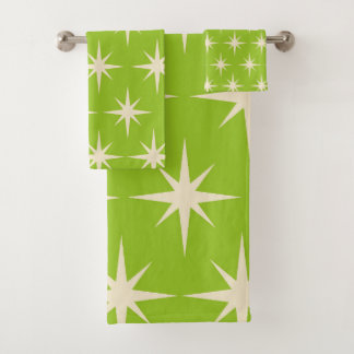 Conjunto De Toalhas Padrão de Estrelas Atômicas Retro de Meados do Séc