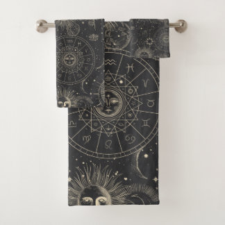Conjunto De Toalhas Padrão de estrelas de lua celestial
