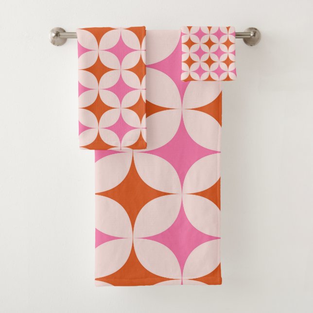 Conjunto De Toalhas Padrão de Estrelas Retro de Meados do Século Laran (Insitu)