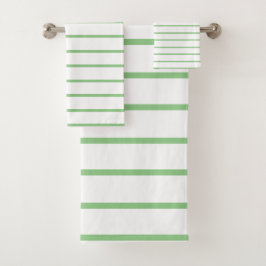 Conjunto De Toalhas padrão de faixa decorativa sage