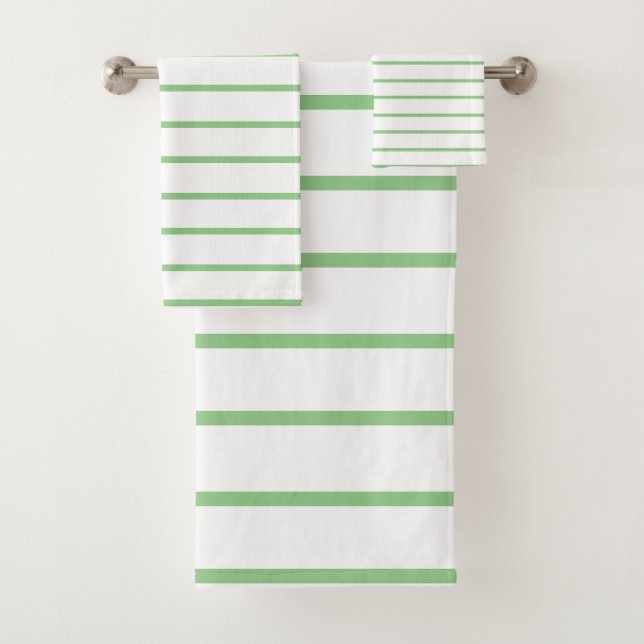 Conjunto De Toalhas padrão de faixa decorativa sage (Insitu)