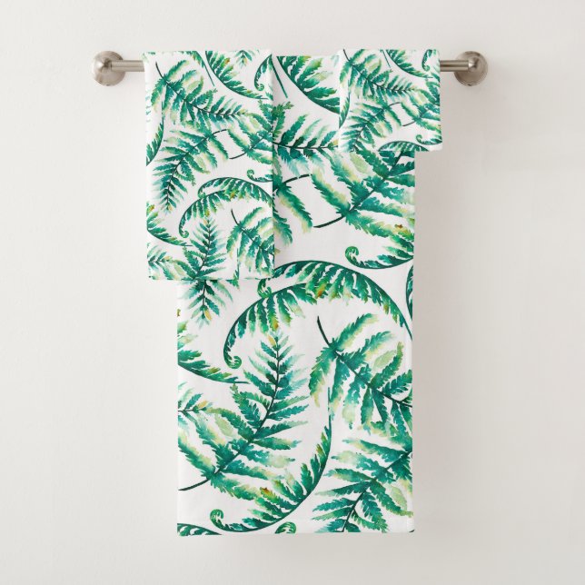 Conjunto De Toalhas Padrão de Ferns das Cores de Água (Insitu)
