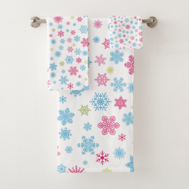 Conjunto De Toalhas Padrão de Floco de Neve Feriado de Natal (Insitu)