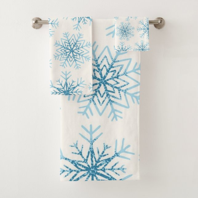 Conjunto De Toalhas Padrão de flocos de neve (Insitu)
