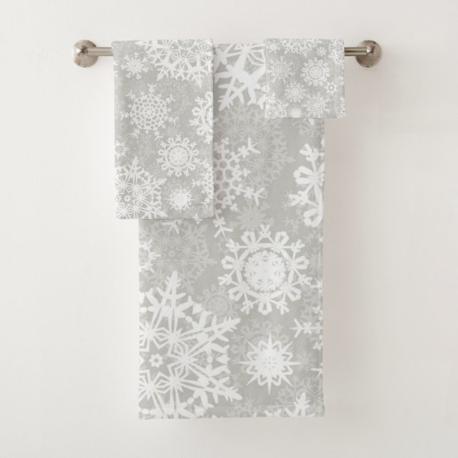 Conjunto De Toalhas Padrão de flocos de neve (Insitu)