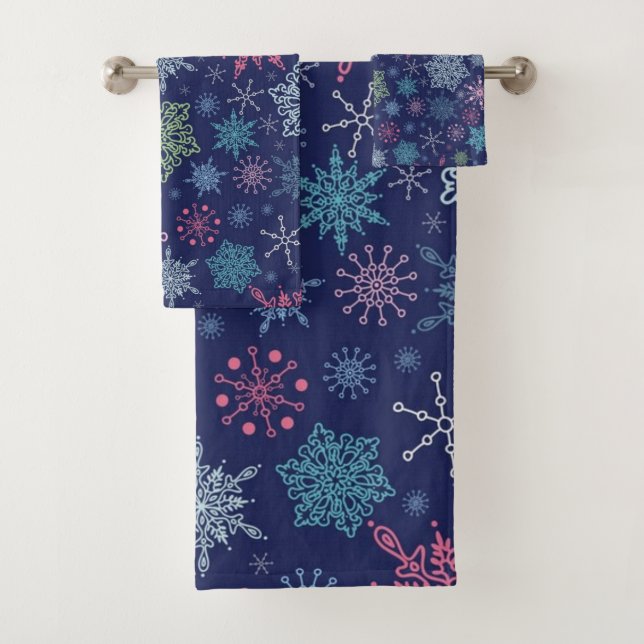 Conjunto De Toalhas Padrão de flocos de neve (Insitu)