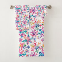 Padrão de Flocos de Neve em Aquarela