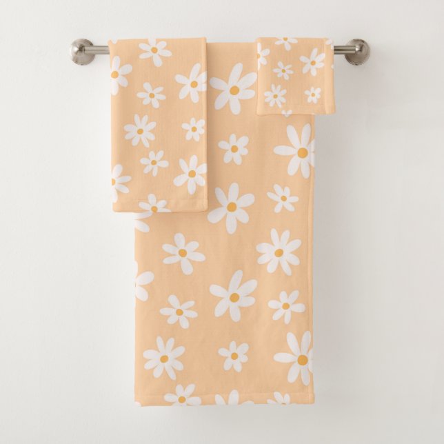 Conjunto De Toalhas Padrão de Flor de Daisy Cute (Insitu)