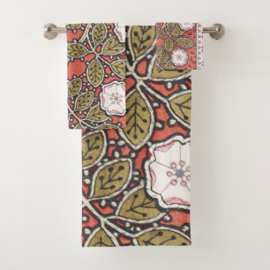 Conjunto De Toalhas Padrão de Flor de Ilustração de Rosa
