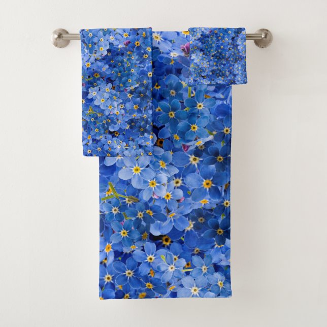 Conjunto De Toalhas Padrão de Flor Não Me Esqueças (Insitu)