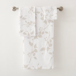 Conjunto De Toalhas Padrão De Folha Decorativa De Suíno Botânico