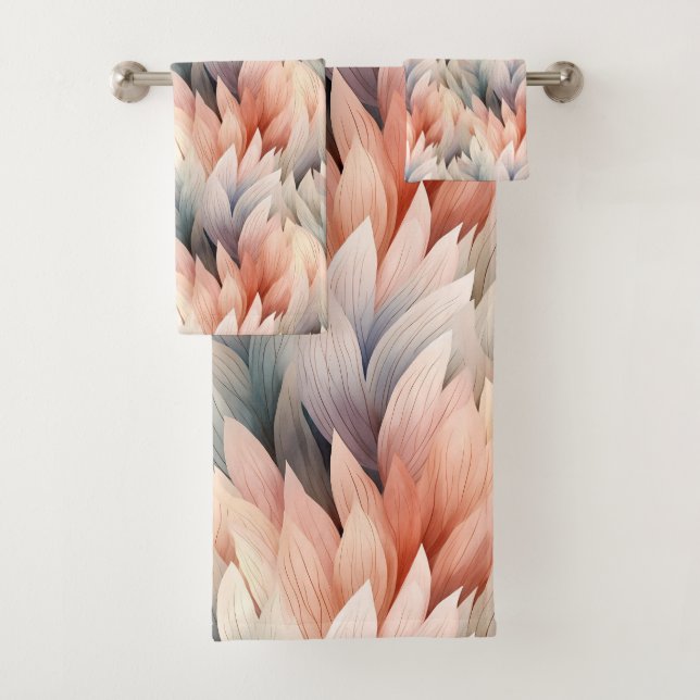 Conjunto De Toalhas Padrão de Folha Pastel Suave Aquarela Primavera (Insitu)
