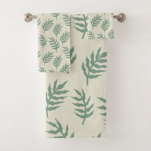 Conjunto De Toalhas Padrão de Folhas da Floresta Tropical da Floresta