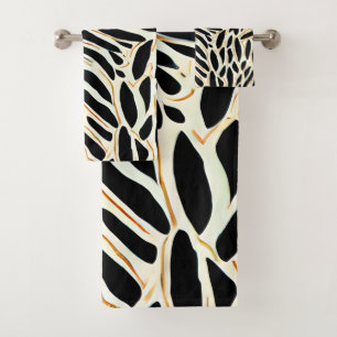 Conjunto De Toalhas Padrão de Folhas de abstrato