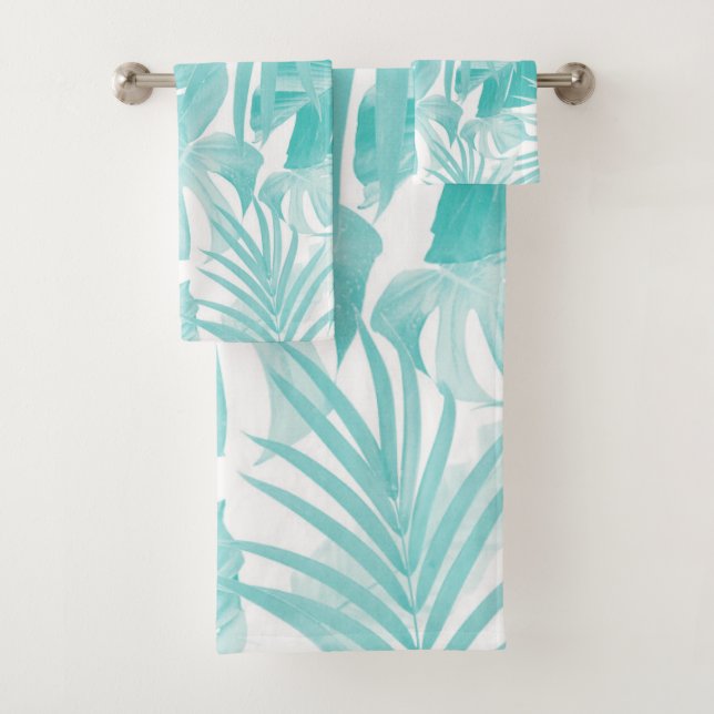 Conjunto De Toalhas Padrão de Folhas Tropicais #15 #tropical #art (Insitu)