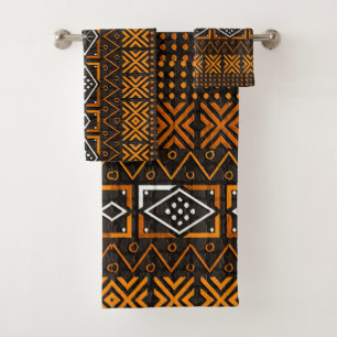 Conjunto De Toalhas Padrão de Folk Afrocêntrico