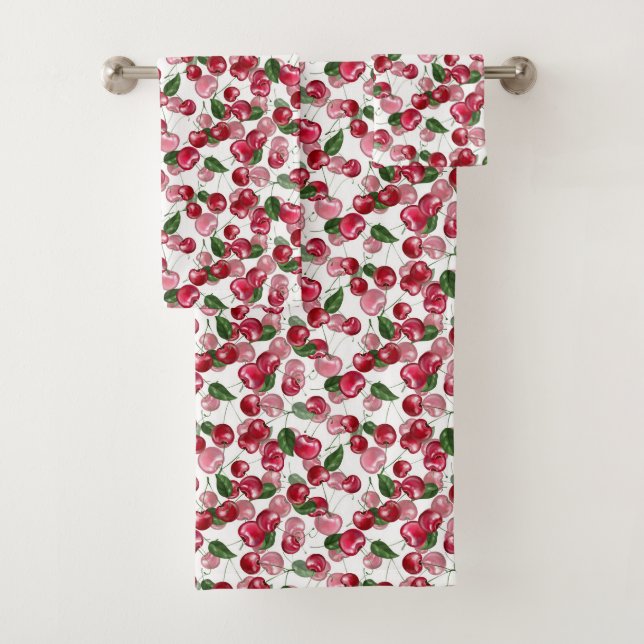 Conjunto De Toalhas Padrão de Fruta de cereja (Insitu)