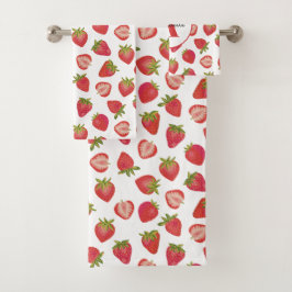 Conjunto De Toalhas Padrão de Fruta de morango