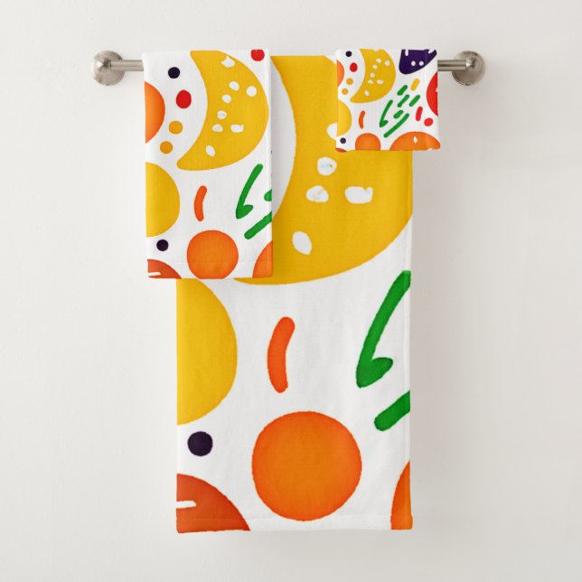 Conjunto De Toalhas Padrão de Fruta vibrante (Insitu)