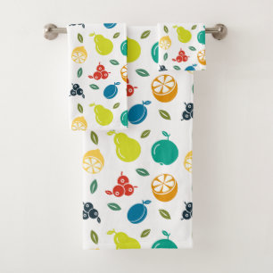 Conjunto De Toalhas Padrão de Frutas, Ameixa, Laranja, Limão, Pera, Ma