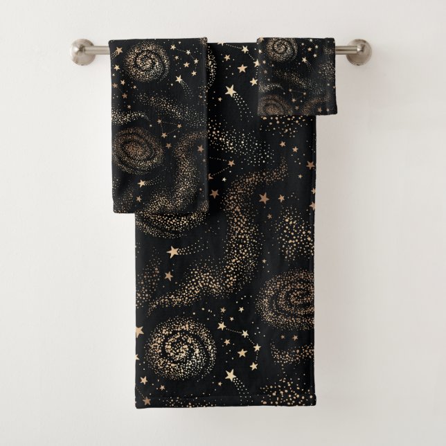 Conjunto De Toalhas Padrão de Galáxia de Constelação de Estrelas Doura (Insitu)