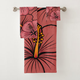 Conjunto De Toalhas Padrão de hibisco cativo