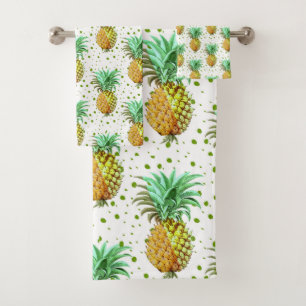 Conjunto De Toalhas Padrão de Ilustração do Abacaxi
