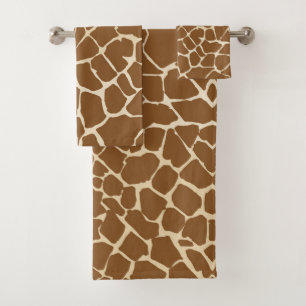 Conjunto De Toalhas Padrão de Impressão de Pele de Girafa