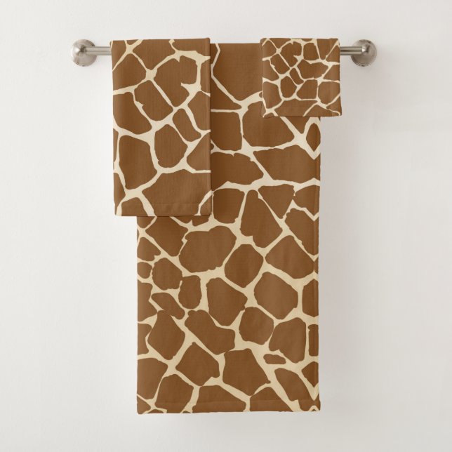 Conjunto De Toalhas Padrão de Impressão de Pele de Girafa  (Insitu)