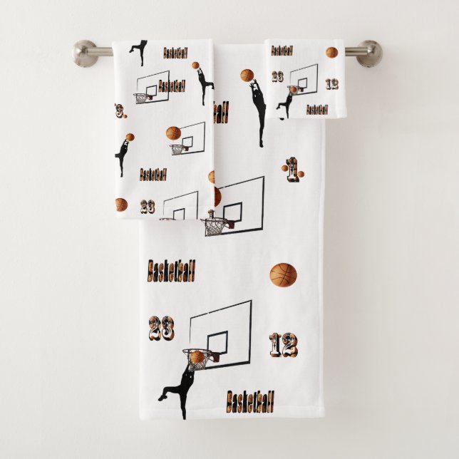 Conjunto De Toalhas Padrão De Jogadores De Basquete, (Insitu)