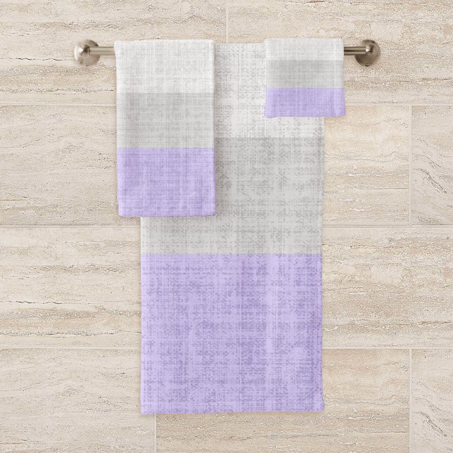 Conjunto De Toalhas Padrão de lavanda e Cinza, (Criador carregado)