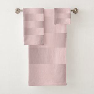 Conjunto De Toalhas padrão de listras rosa-douradas
