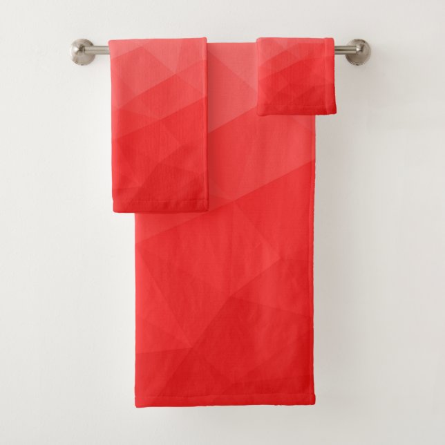 Conjunto De Toalhas Padrão de malha geométrica do gradiente vermelho (Insitu)