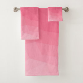 Conjunto De Toalhas Padrão de malha geométrica gradiente rosa