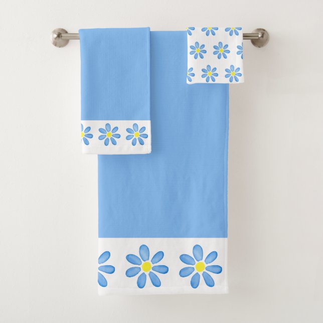 Conjunto De Toalhas Padrão de margarida azul (Insitu)