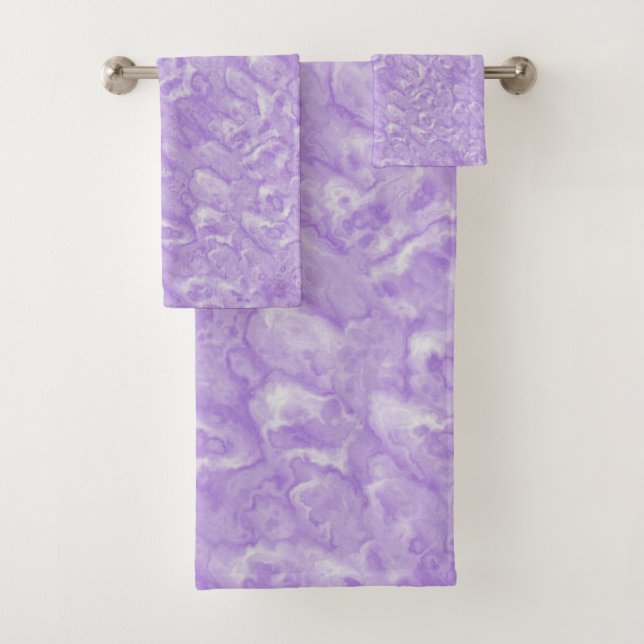 Conjunto De Toalhas Padrão de Mármore Améthyst e Branco (Insitu)