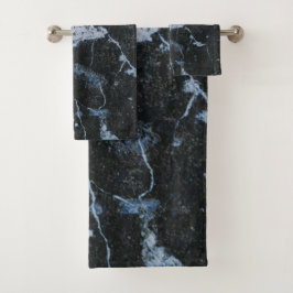 Conjunto De Toalhas Padrão de mármore preto