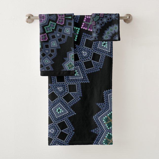 Conjunto De Toalhas Padrão de miçangas bordadas (Insitu)