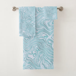 Conjunto De Toalhas Padrão de Moire de Seda em Água Brilhante