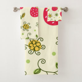 Conjunto De Toalhas Padrão de morango