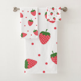 Conjunto De Toalhas Padrão de morango