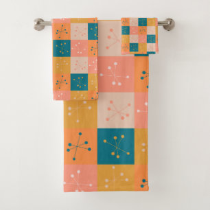 Conjunto De Toalhas Padrão de Motif Atômica Moderno de Meio século