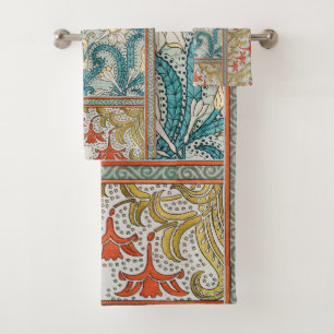 Conjunto De Toalhas Padrão de Narciso Art Nouveau Antigo Verneuil