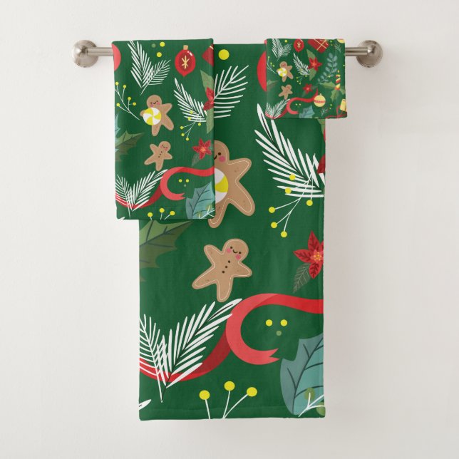 Conjunto De Toalhas Padrão de Natal 5 (Insitu)