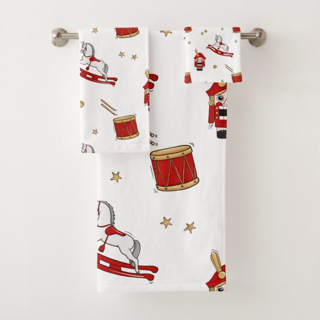 Conjunto De Toalhas Padrão de Natal do Quebra-Nozes (Insitu)