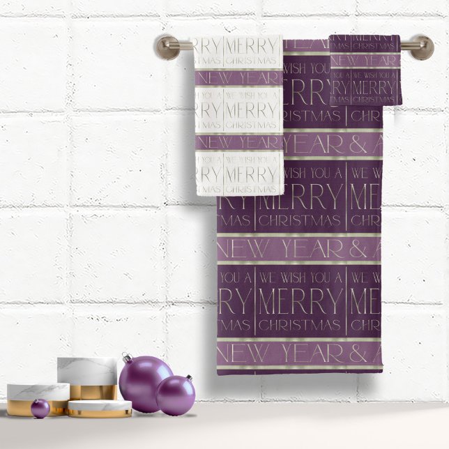 Conjunto De Toalhas Padrão de Natal Verde Roxo#35b ID1009 (Criador carregado)