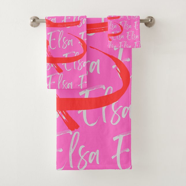 Conjunto De Toalhas Padrão de Nome de Repetição Elsa (Insitu)