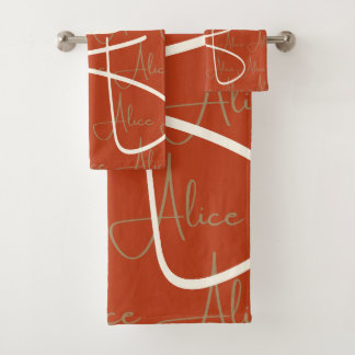 Conjunto De Toalhas Padrão de nome escrito por Alice